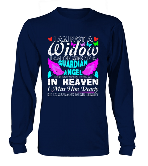 Widow Wife of A Guardian Angel In Heaven Grieving Women's Long Sleeve