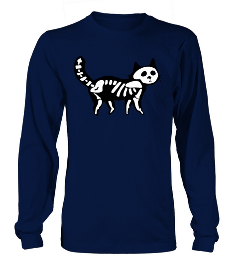 Skeleton Cat Halloween Women's Long Sleeve