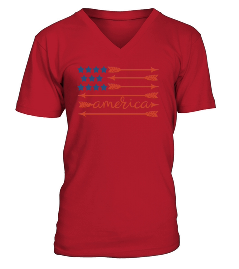 Celebrate 4th Fourth July Patriotic American Flag Men's V-Neck T-shirt
