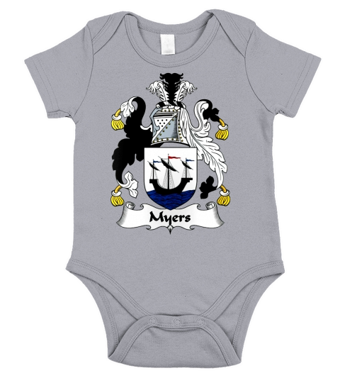 Myers Family Crest British Family Crests Short Sleeve Baby One-Piece