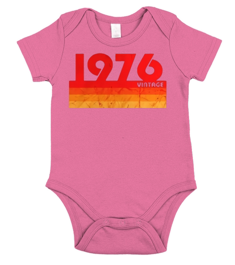 Vintage Retro 1976 Short Sleeve Baby One-Piece