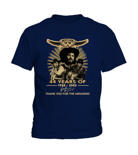 Symbol Waylon Jennings 44 years of 1958-2002 signature shirth Kids T-Shirt