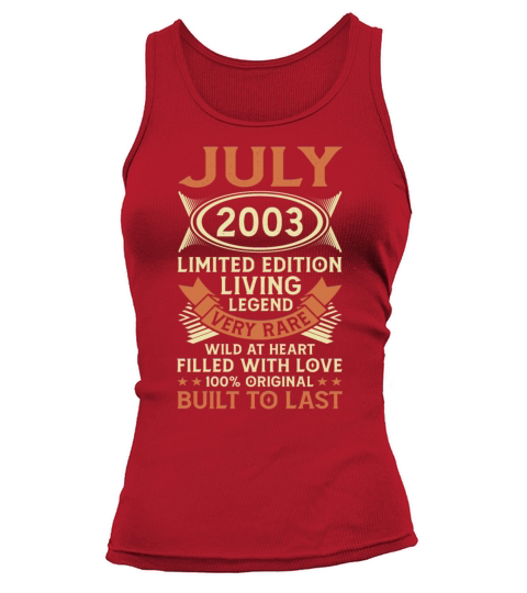 18th Birthday July Gift Vintage 2003 18 Years Women's Tank Top