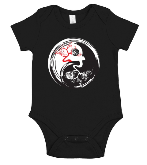 Bonsai Tree Yin Yang Balance Peace Love Gift Ideas Short Sleeve Baby One-Piece