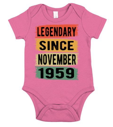 Birthday Gift November 1959 Short Sleeve Baby One-Piece