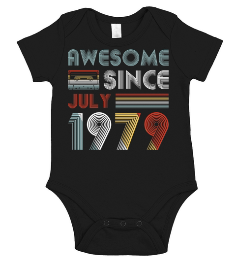 Vintage Awesome Since July 1979 40th Birthday Short Sleeve Baby One-Piece