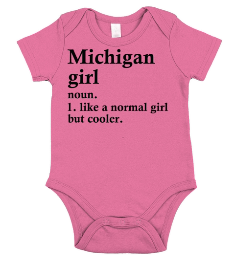 Michigan Girl Funny Michiganian Family Short Sleeve Baby One-Piece
