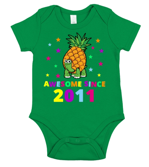 Born in 2011 Pineapple Turtle Kids Gift Short Sleeve Baby One-Piece