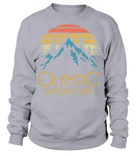 Retro Olympic National Park Washington Mountains Women's Sweatshirt