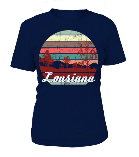 Retro Color Distressed Design Louisiana Travel Cam Women's T-Shirt