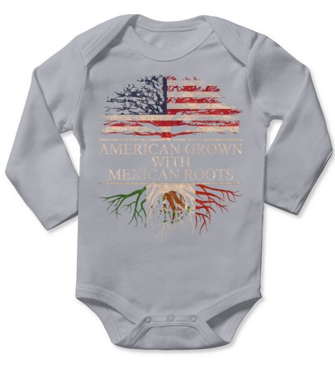 American grown with mexican roots Long Sleeve Baby One-Piece