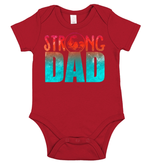 Mens Strong Dad Workout Gym Short Sleeve Baby One-Piece