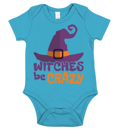 Witch Broom Halloween Witches be crazy Short Sleeve Baby One-Piece