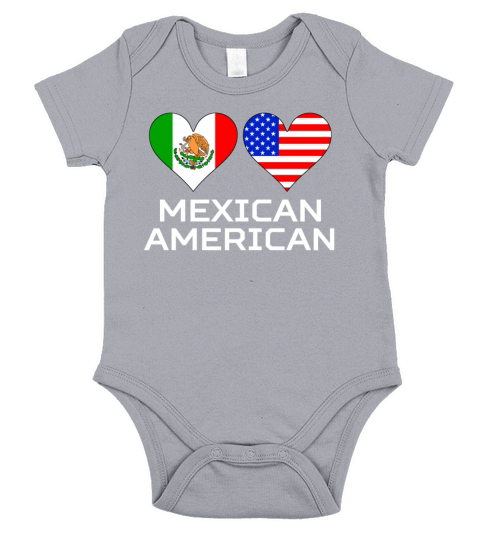 Mexican American Hearts Short Sleeve Baby One-Piece