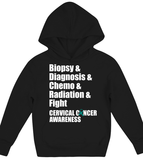 Cervical Cancer Survivor Chemo Cervix Warrior Kids Hoodie