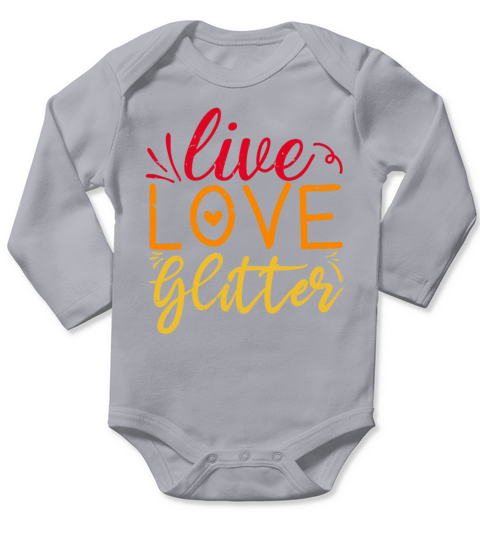 Live Love Glitter Crafting Lover Retro Vintage Long Sleeve Baby One-Piece