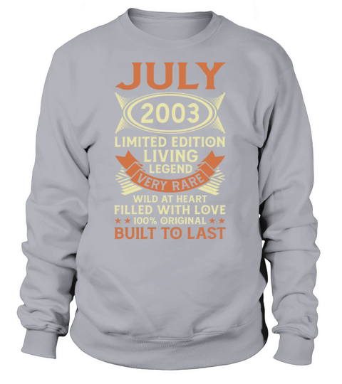 18th Birthday July Gift Vintage 2003 18 Years Women's Sweatshirt