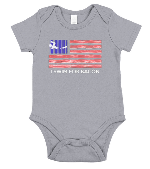 I SWIM FOR BACON - AMERICA FLAG Short Sleeve Baby One-Piece