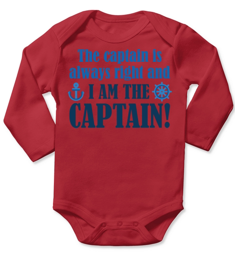 I Am The Captain Long Sleeve Baby One-Piece