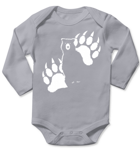 Grizzly bear silhouette Long Sleeve Baby One-Piece