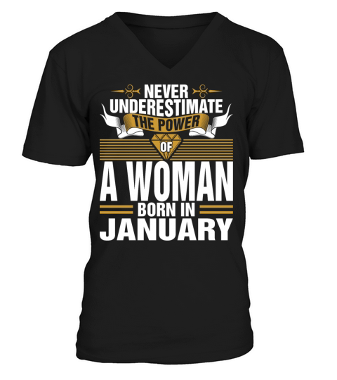 Never Underestimate The Power Of A Woman Born In J Men's V-Neck T-shirt