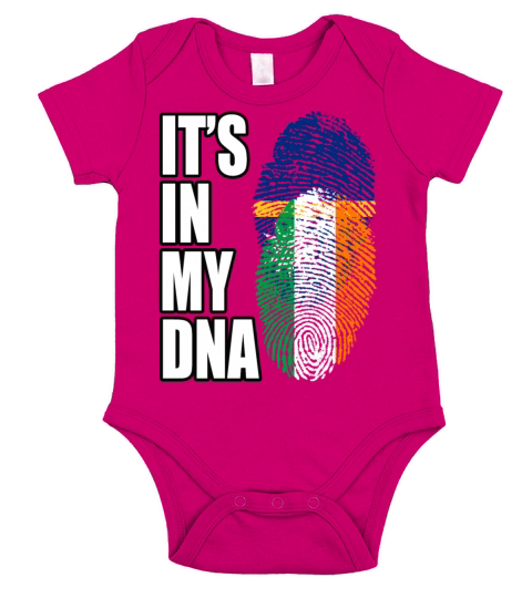 Irish And Nauruan Mix DNA Flag Heritage Short Sleeve Baby One-Piece