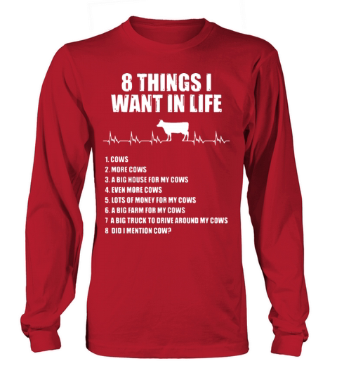 8 things I want in life cow Women's Long Sleeve