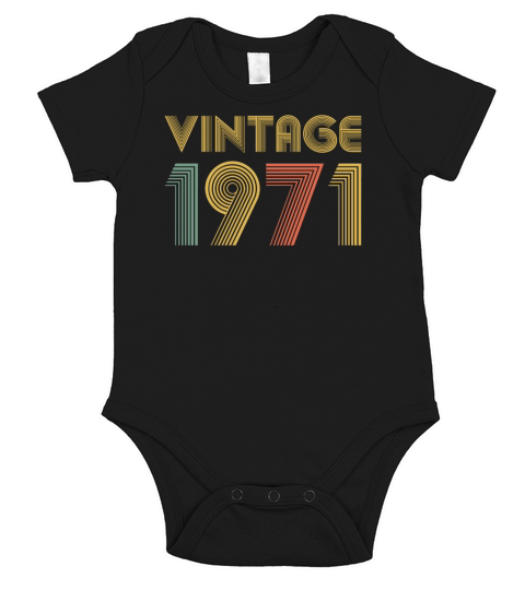 Vintage 1971 50th Birthday Gift for Dad Mom Short Sleeve Baby One-Piece