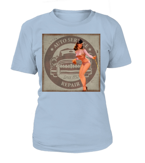 Classic Pinup Girl Sexy Auto Repair Woman Retro Women's T-Shirt