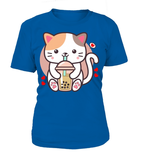 Cute Cat Boba Tea Bubble Tea Anime Japanese Neko Women's T-Shirt