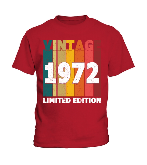 50th Birthday Vintage 1972 Limited Edition Kids T-Shirt
