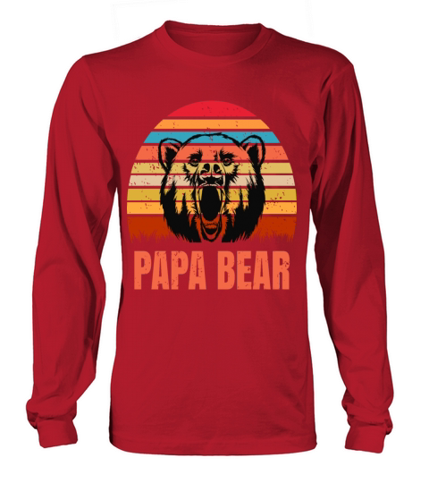 Papa Bear Retro Vintage Women's Long Sleeve