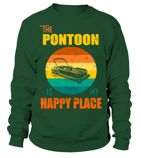 Pontoon Is My Happy Place Retro Vintage Design Men's Sweatshirt