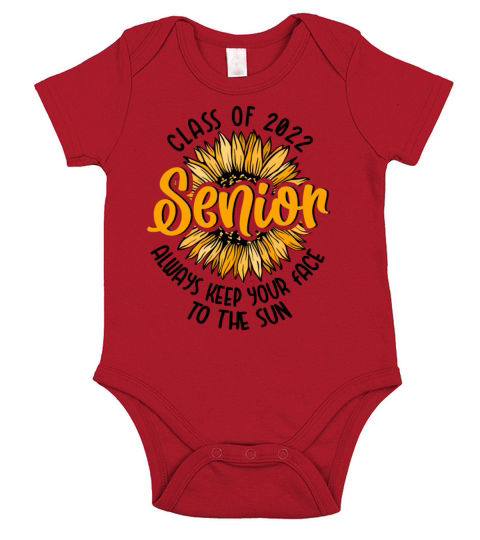 Class Of 2022 Senior Sunflower Vintage Short Sleeve Baby One-Piece