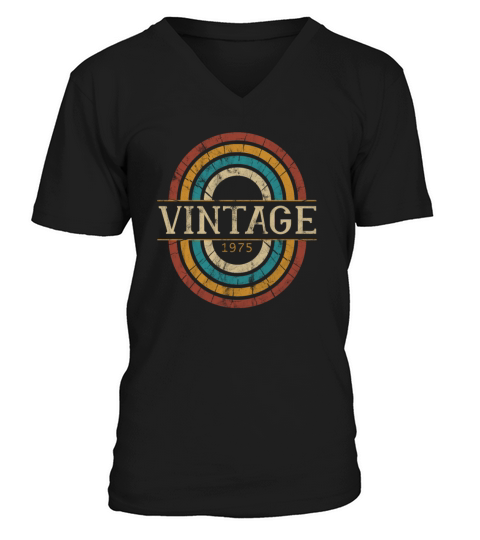 1975 birthday vintage shirt - gift idea retro Men's V-Neck T-shirt