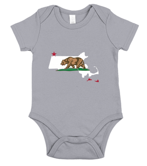 Massachusetts California Funny Pride Flag Apparel Short Sleeve Baby One-Piece