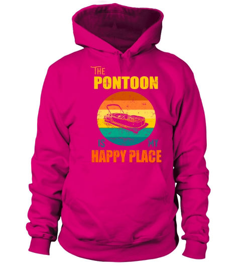 Pontoon Is My Happy Place Retro Vintage Design Men's Hoodie