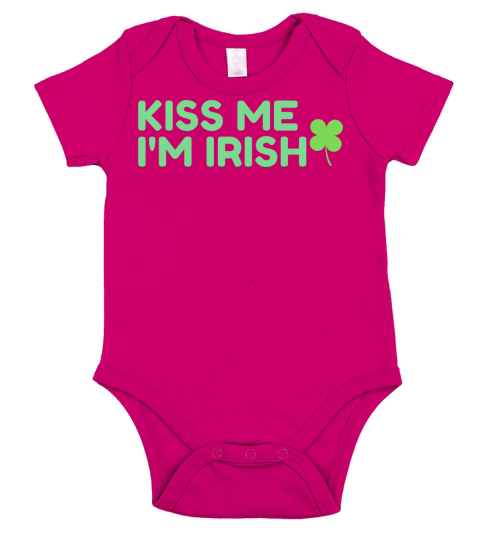 kiss me im irish st patricks day design Short Sleeve Baby One-Piece