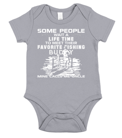 My Favorite Fishing Buddy Calls Me Uncle - Fish T-Shirt Black Youth Short Sleeve Baby One-Piece