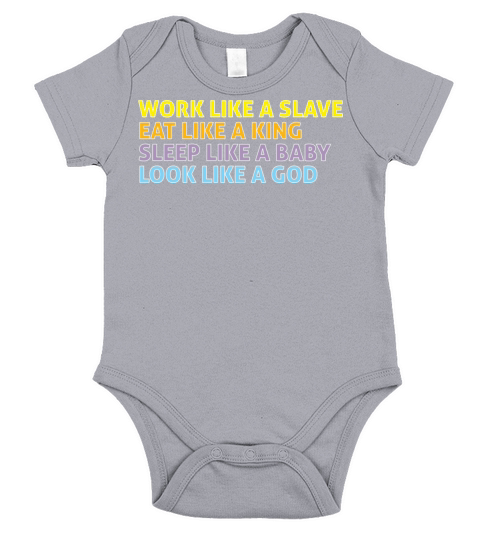 Work like a slave 3 Short Sleeve Baby One-Piece