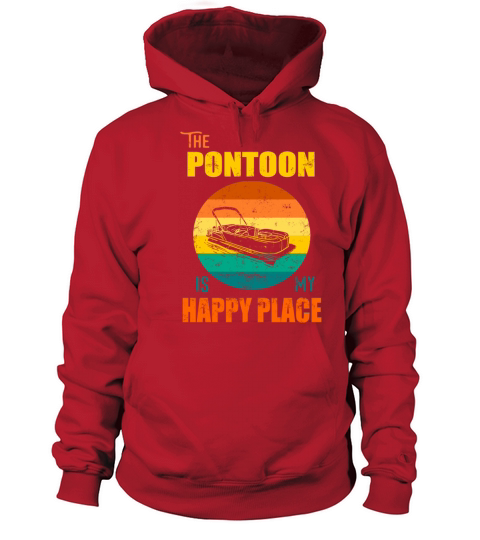 Pontoon Is My Happy Place Retro Vintage Design Women's Hoodie