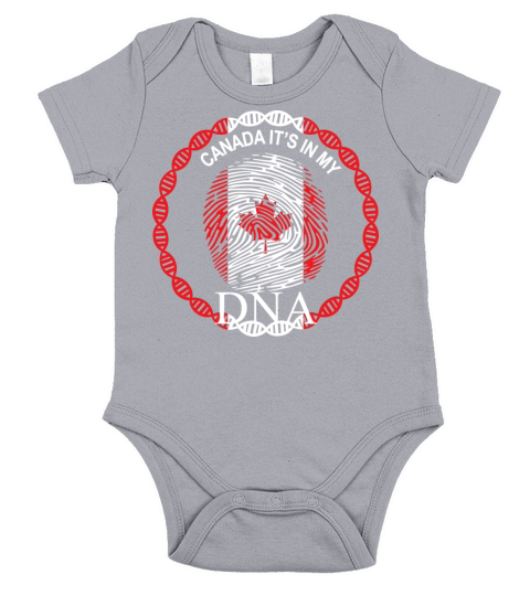 Canada Its in My DNA Fingerprint Canada Flag Short Sleeve Baby One-Piece