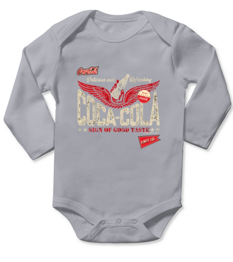 Coca-Cola Sign Of Good Taste Wings Vintage Logo Long Sleeve Baby One-Piece