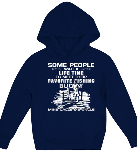 My Favorite Fishing Buddy Calls Me Uncle - Fish T-Shirt Black Youth Kids Hoodie