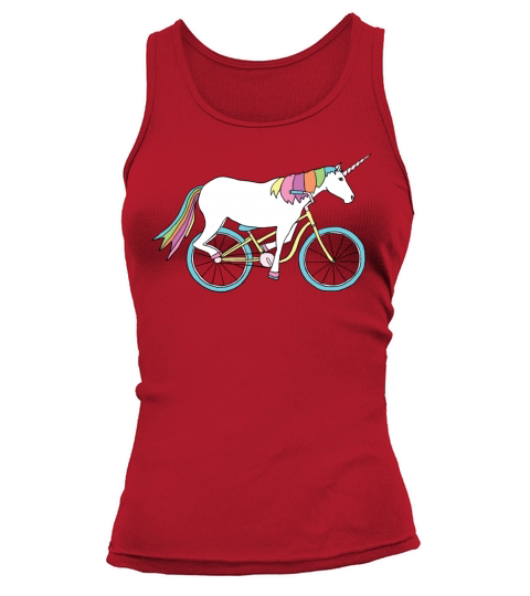 unicorn riding bike Tank top Woman