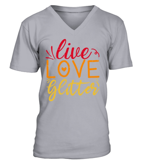 Live Love Glitter Crafting Lover Retro Vintage Men's V-Neck T-shirt