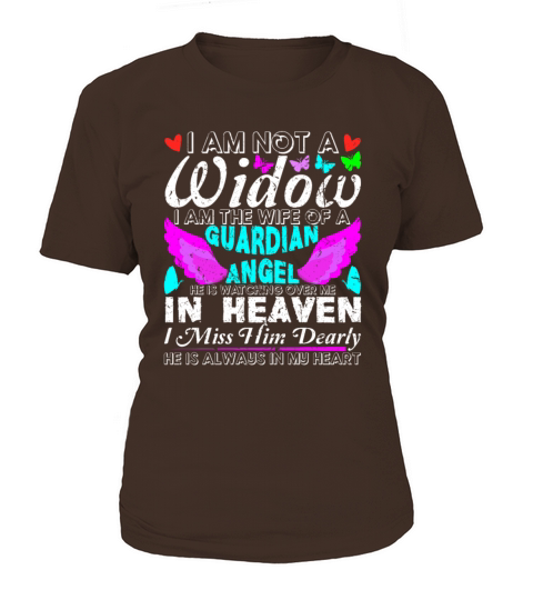 Widow Wife of A Guardian Angel In Heaven Grieving Women's T-Shirt
