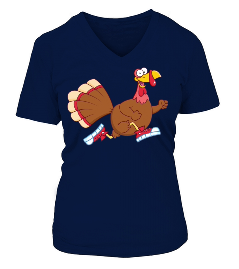 turkey running Women's V-Neck T-shirt
