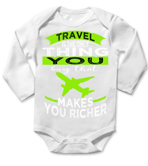 vintage statement bday traveling quotes trip Long Sleeve Baby One-Piece