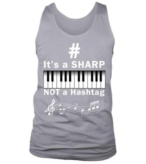 Sharp not Hashtag Piano Player Musician Keyboard Men's Tank Top